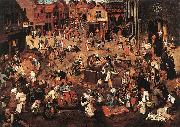 BRUEGHEL, Pieter the Younger Battle of Carnival and Lent f France oil painting reproduction